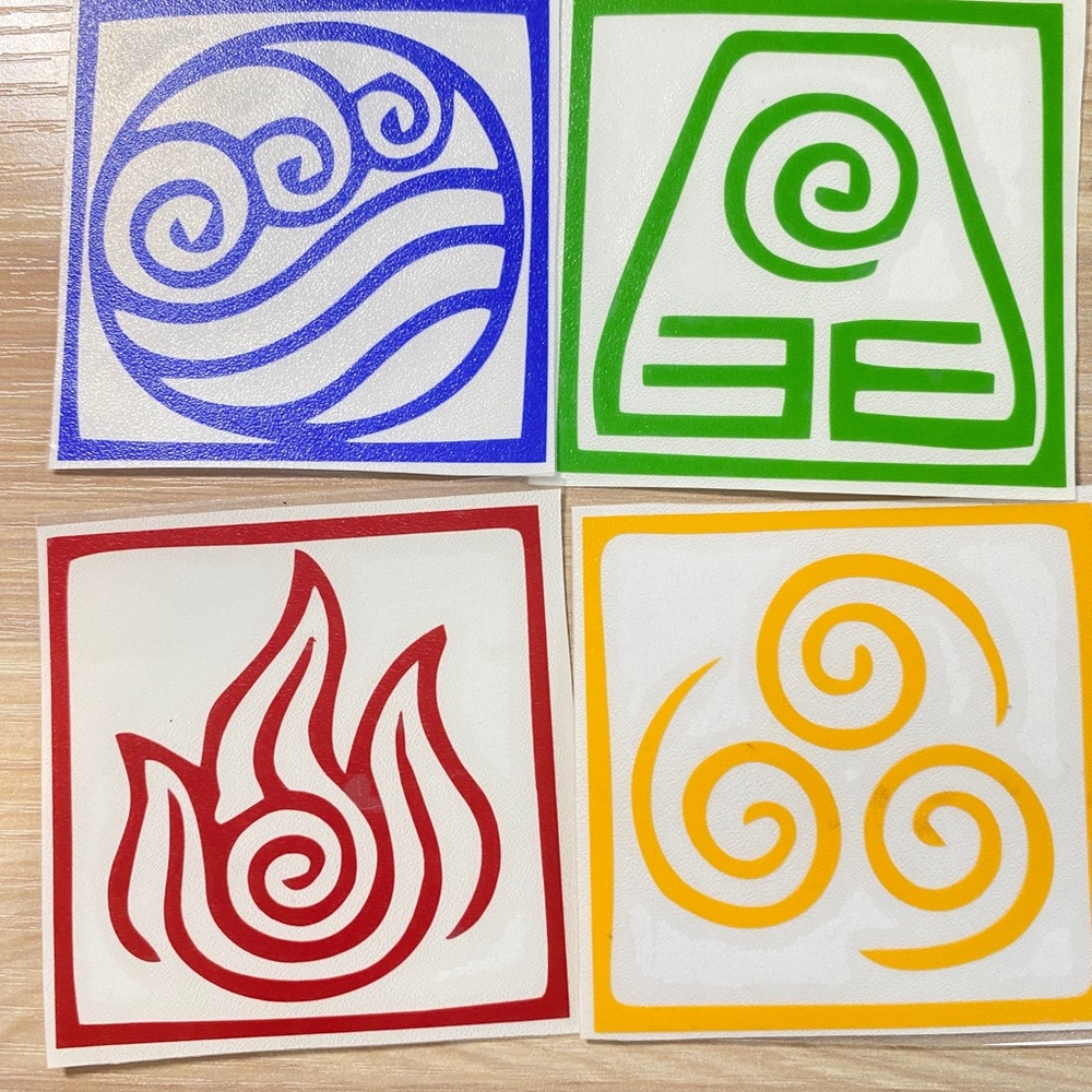 Avatar Elements sticker decal water earth fire air nations bending